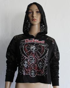 Rock Hard Festival 2019 - Girlie Shirt Skull Spitze Langarm